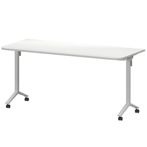 Стол мобильный складной радиусный МБ22-160.70Р Белый/Белый 1600x700x750 Моби - Вид 1