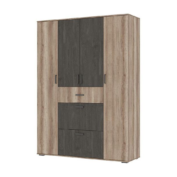 НЕЛЬСОН ШК 03 (СОЛО-3) Шкаф (1,600х2,200х0,500) дуб каньон/железный камень - Вид 1