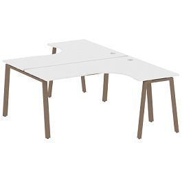 Metal System Р. ст. криволинейная на А-образном м/к БА.РАС-СА-2.4 Белый/Мокко металл 1600*2435*750 - Фото предпросмотра