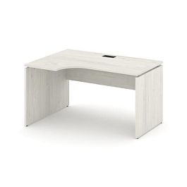 Стайл Проджект Стол рабочий эргоном. SN-D.SPA-001(L) Дуб Наварра/Черная Заглушка 1380*600/980*750 - Фото предпросмотра