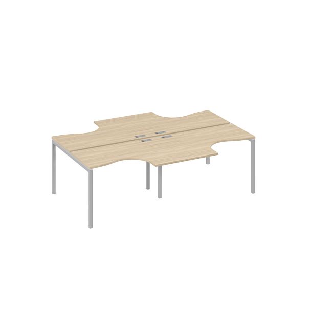 Рабочая станция каркас DUE (4х120) столы эргономичные Классика A4 А4 Б2 180-2 БП дуб скандинавский / металлокаркас серый - Вид 1