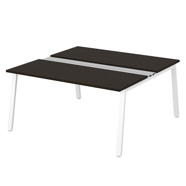 Рабочая станция на металлокаркасе с щетками "Столы для персонала"  ПК-ТНП-СР160Х160Н2/МКА/БЭ/КК-В2-707 дуб ферраре - Вид 1