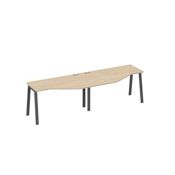 Рабочая станция столы (2х140) эргономичными Техно каркас TRE A4 А4 Б3 053-2 БП дуб скандинавский / металлокаркас антрацит - Вид 1