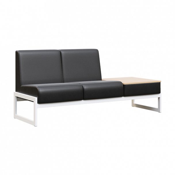 Диван двухместный со столиком универсальный "MODULE" MD.D2-ST2 Белый+черный - Вид 2