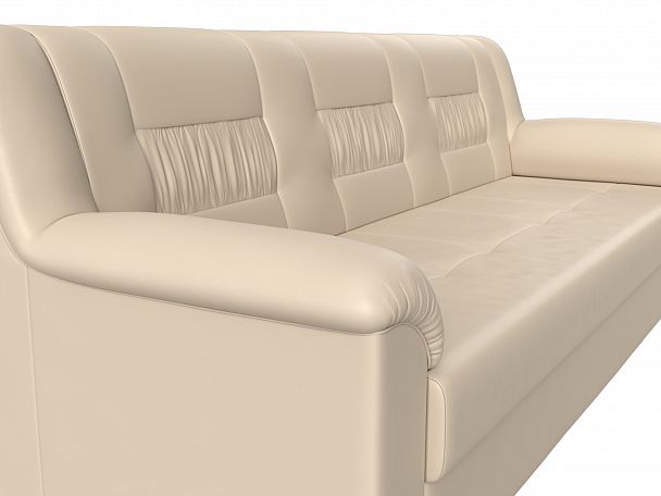 Прямой диван Карелия (полностью экокожа бежевая) - Вид 4