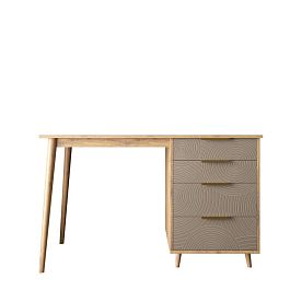 Стол рабочий Line одной тумбой R23/beige - Фото предпросмотра