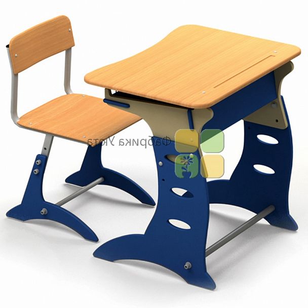 "Перспектива" одноместный комплект  (парта+ стул) регулируемые (3-5 гр.) - Вид 1