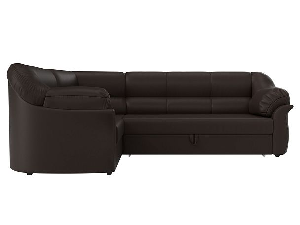 Диван угловой Карнелла левый (полностью экокожа коричневая) - Вид 2