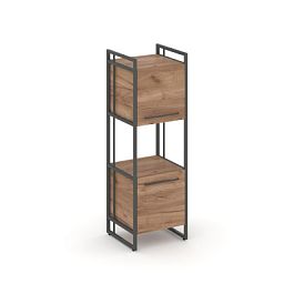 Rift Шкаф 3 ниши узкий RF.SU-33 (U) Дуб Табак/Металл Антрацит 420*396*1286 - Фото предпросмотра