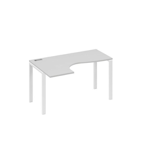 Стол эргономичный левый "Классика" на металлокаркасе UNO A4 А4 Б1 033 БП серый / металлокаркас белый - Вид 1