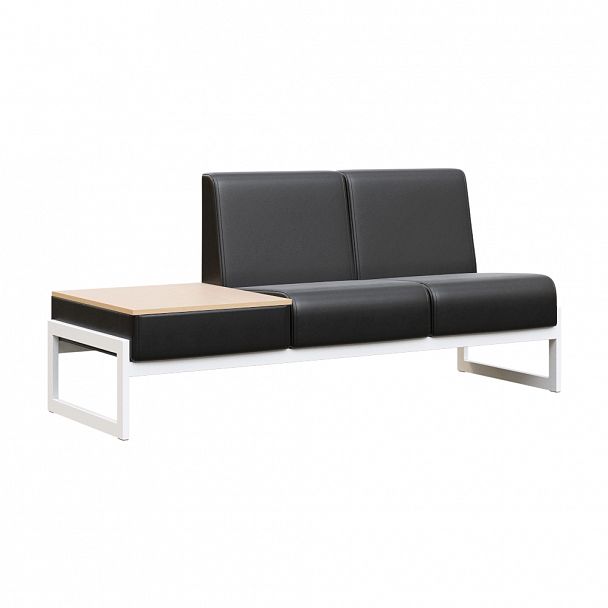 Диван двухместный со столиком универсальный "MODULE" MD.D2-ST2 Белый+черный - Вид 3