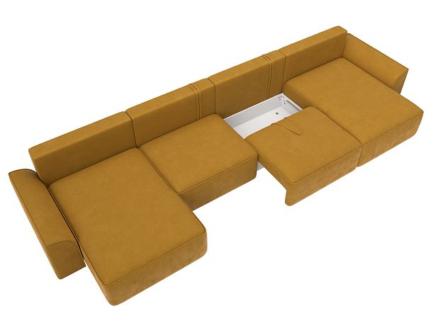 Диван п-образный Лига-048 НПБ лонг Велюр желтый - Вид 7