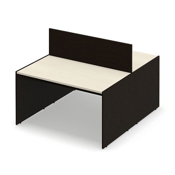 Стол офисный рабочий "Система-M"  ПК-ССМ-СТ2С140Х160НЭР/Д-В2-180 клен - Вид 1