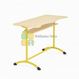 Парта "Экстра" 2-местная цвет. н/рег. (7 гр.) с полкой - Фото предпросмотра