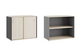 Тумба с раздвижными фасадами Tess 90x45x75 дуб шамони светлый - Фото предпросмотра