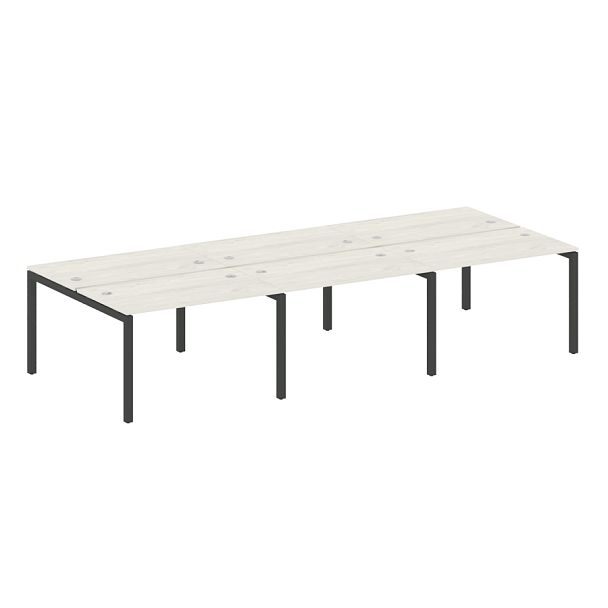 Metal System Quattro Р. ст. на 6 раб. места на П-образном м/к 50БП.СМ-6.2 Дуб наварра/Антрацит металл 3600*1475*750 - Вид 1