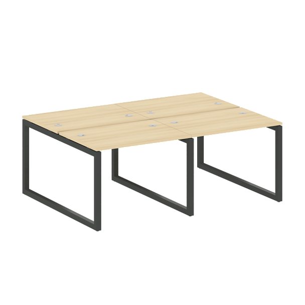 Metal System Quattro Р. ст. на 4 раб. места на О-образном м/к 50БО.СМ-4.1 Акация/Антрацит металл 2000*1475*750 - Вид 1