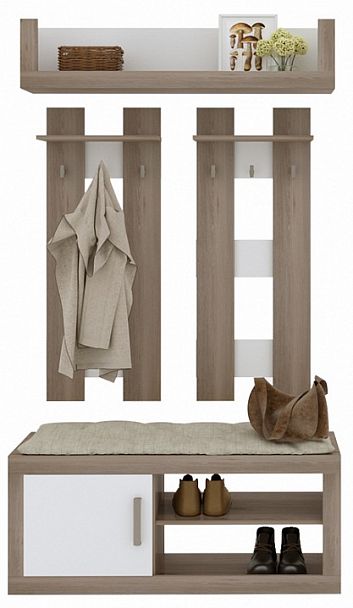 Стенка для прихожей Toivo ТОЙ-ПР 11 Белый/Нельсон - Вид 1