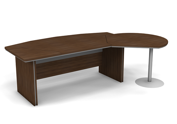 Стол руководителя с вставками и брифингом L,R 2550 Берлин Орех Вармия СРБ.В 20-150 - Вид 1