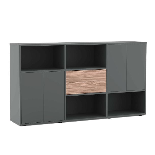 Шкаф средний Dali 227x48x127 орех сахара антрацит - Вид 1