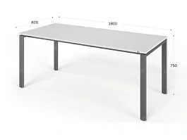 UNITY РМС8-18 БЕЛЫЙ Стол на металлокаркасе прямой 1800х800х750 - Фото предпросмотра