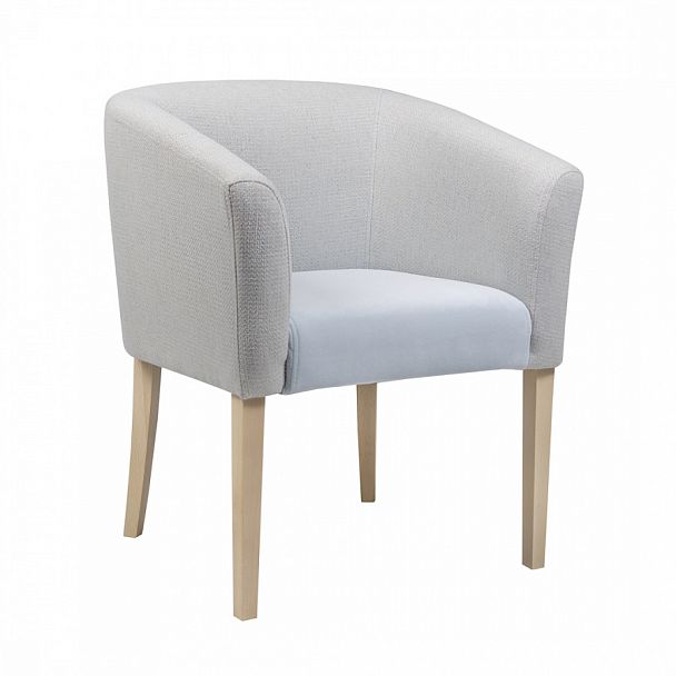 Полукресло Самбука, велюр серый, морилка белая - Вид 1