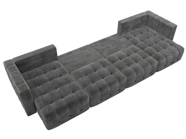 Диван П-образный Лига-052 НПБ Лонг Велюр серый - Вид 9