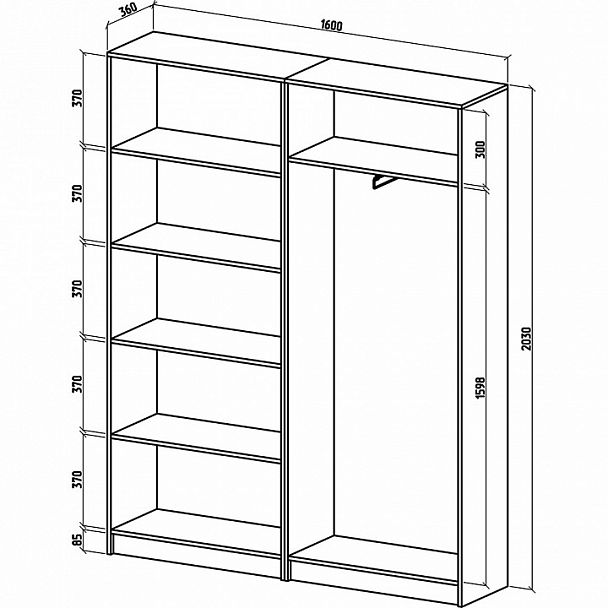 Шкаф платяной Бостон-17 - Вид 2