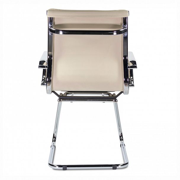 Кресло для приемных и переговорных BRABIX "Kayman CF-102", экокожа, хром, бежевое, 532573 - Вид 5