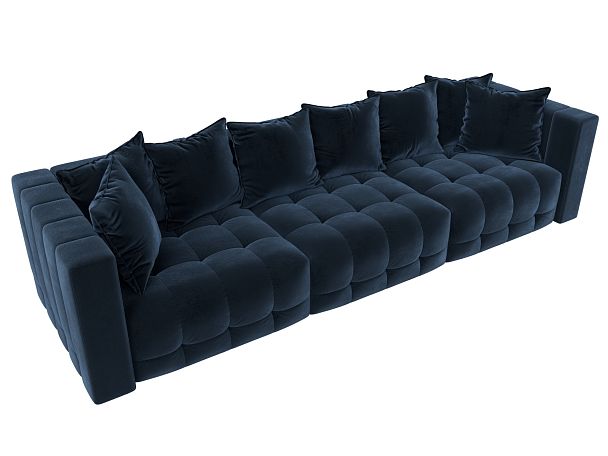 Диван прямой Лига-052 НПБ Лонг Велюр синий - Вид 6