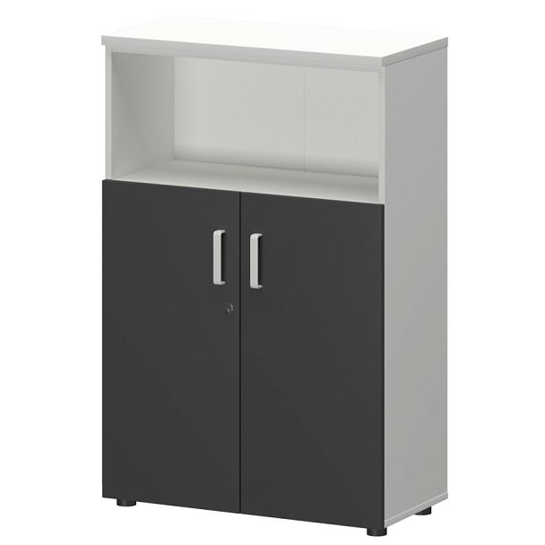 Шкаф СМШ-38Д2 Тип1 Белый/Графит 792x380x1215 Смарт - Вид 1