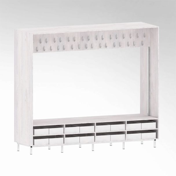 Стойка для одежды с нишами под обувь 2290х700х2000 - Вид 2