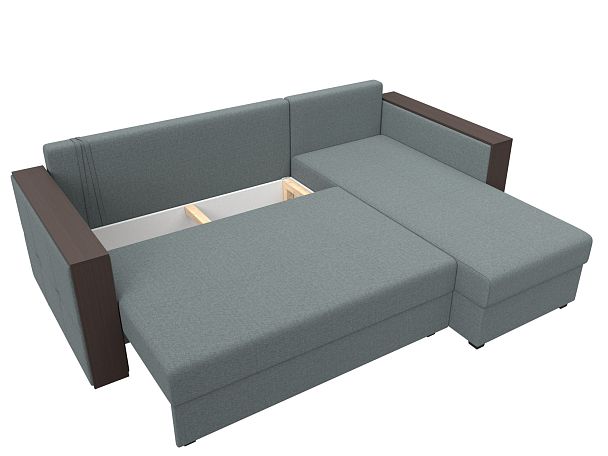 Диван угловой Валенсия Лайт правый угол Рогожка серый - Вид 7