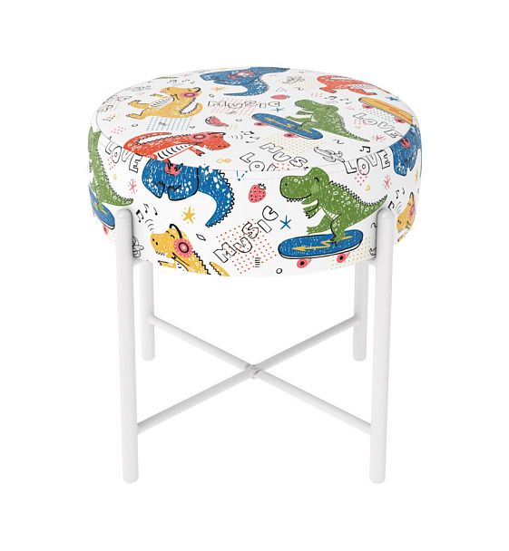 Банкетка Sheffilton KIDS SHT-B4 диномикс/белый муар - Вид 1