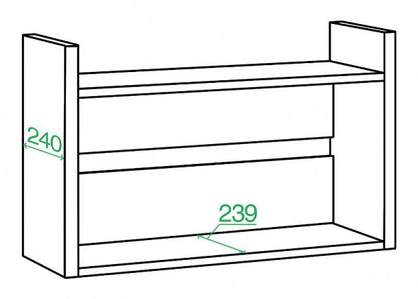 Полка книжная Домино Лайт ПКЛ-О Шамони - Вид 2
