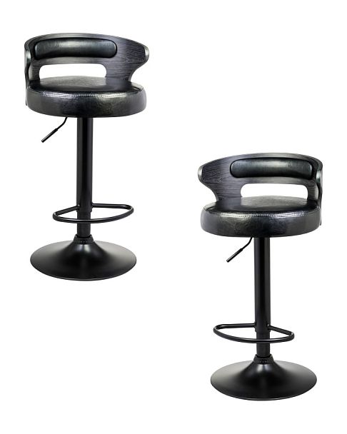 Набор 2 шт Стул барный DOBRIN FRED BLACK (чёрное дерево, чёрный) - Вид 1