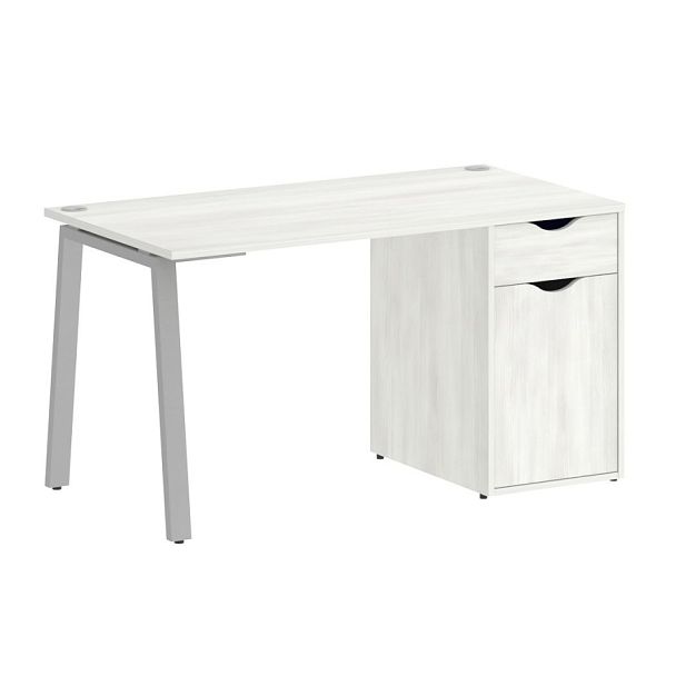 Home Office Стол письменный VR.SP-3-138.1.A Снежная патина/Серый металл 1380*720*750 - Вид 1