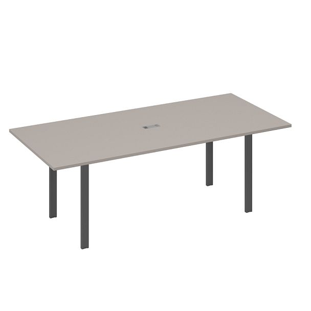Стол 220 для переговорной каркасе UNO A4 А4 Б1 124 БП мокко премиум / металлокаркас антрацит - Вид 1