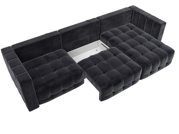 Диван угловой Лига-052 НПБ Лонг угол универсальный Велюр серый - Вид 7
