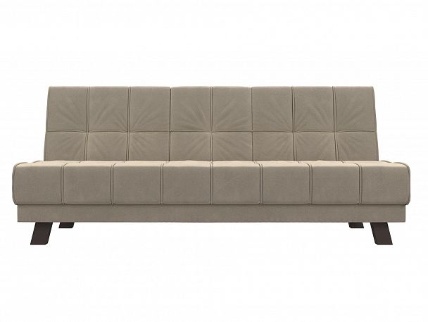 Прямой диван Винсент (полностью микровельвет бежевый) - Вид 2