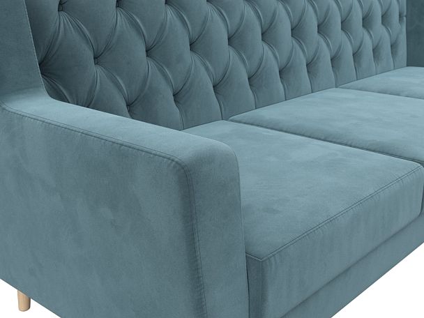 Прямой диван Брайтон 3 Люкс (полностью велюр бирюзовый) - Вид 4