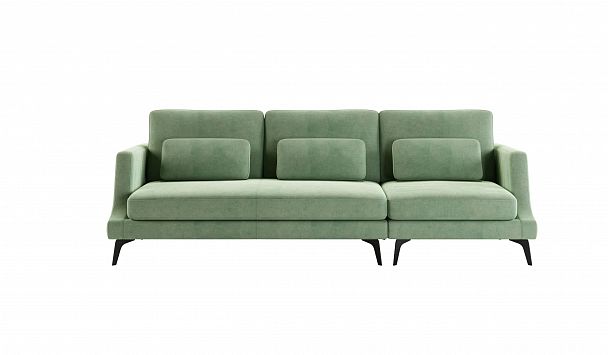 Albert диван прямой трехместный, бархат зеленый 19 - Вид 2