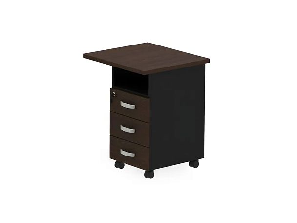 БЕРЛИН / BERLIN Тумба приставная правая 650х580х740 Венге/Черный - Вид 1