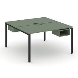 Concept Рабочая станция 2 сторонняя с подвесными тумбами на 2 места CN.DRS-101 Кобо/Металл Черный 980*1480*750 - Фото предпросмотра