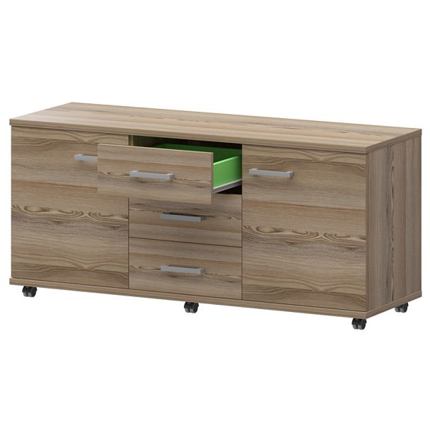 Греденция НТ-350 Дуб сафари 1350x445x670 Аргентум - Вид 1