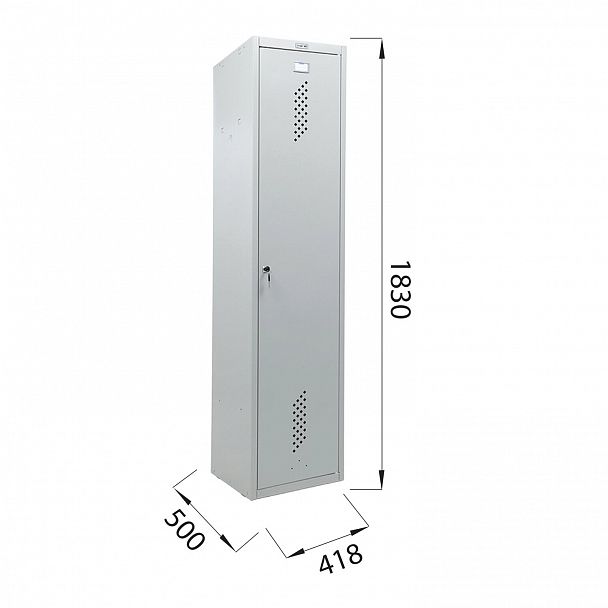 Шкаф металлический для одежды ПРАКТИК "LS-11-40D", 2 отделения, 1830х418х500 мм, 24 кг, разборный - Вид 7
