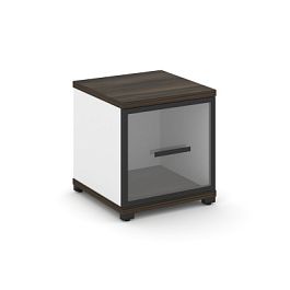 Concept Шкаф 1 узкая секция, 1 ниша CN.STU-113 RPB B Дуб Мали/Белый Бриллиант/Металл Черный/Прозрачный 420*420*450 - Фото предпросмотра