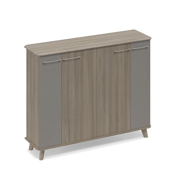 Шкаф средний греденция закрытый Time wood ТМ 353 ВЛ/ВЛ/ВЛ.МП вяз либерти (корпус, столешница, топ) / мокко премиум (фасад) - Вид 1