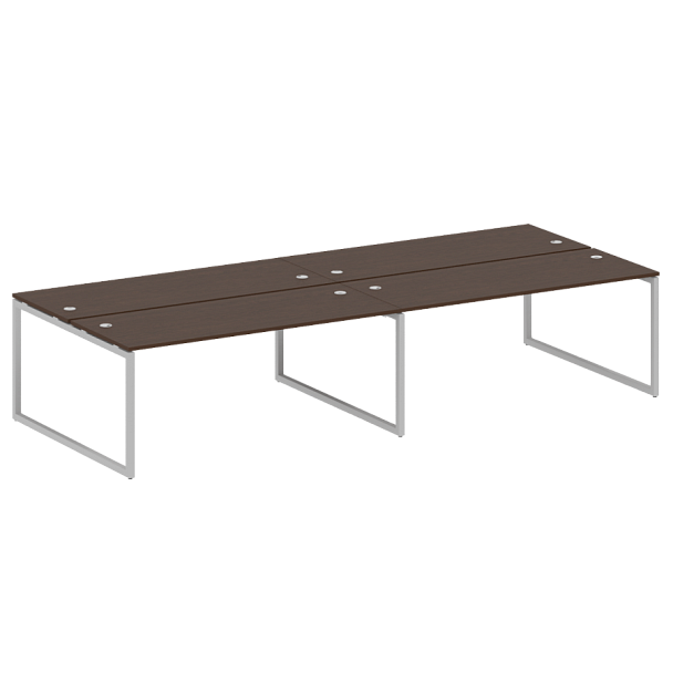 Metal System Quattro Р. ст. на 4 раб. места на О-образном м/к 40БО.СМ-4.5 Венге/Серый металл 3600*1475*750 - Вид 1