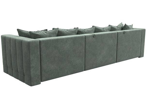 Диван угловой Лига-052 НПБ Лонг угол универсальный Велюр зеленый - Вид 5